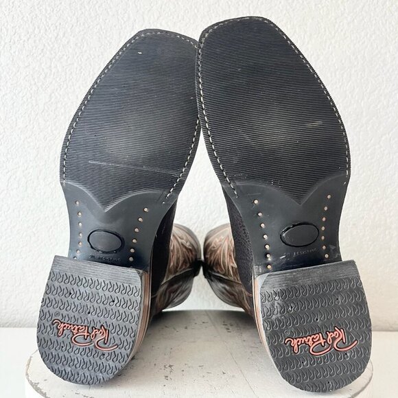 NEW Rod Patrick Mens Cowboy Boots 8B Dark Brown Shark Leather Western Square Toe - Picture 10 of 14